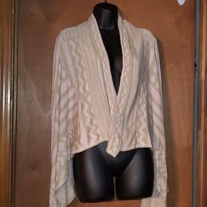 Pink & Tan Sweater Cardigan